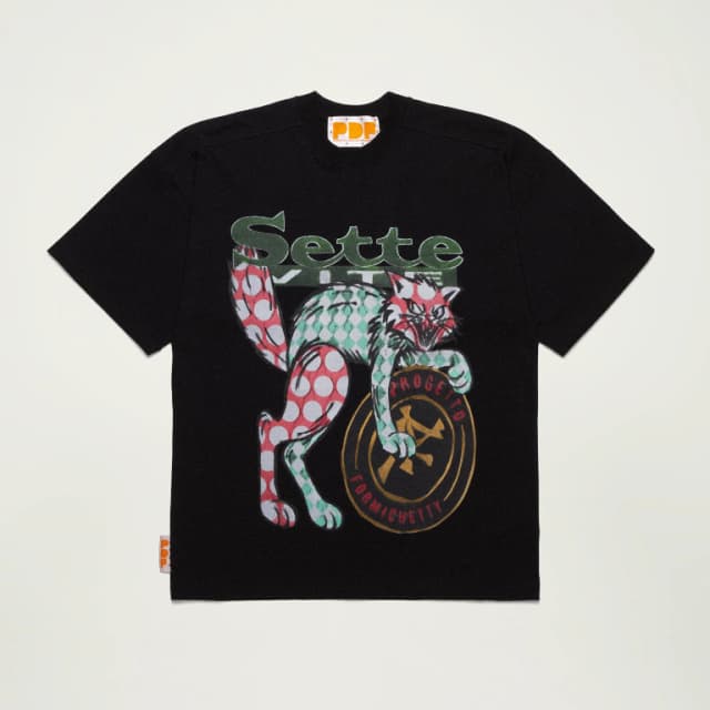 THE NEW BOY SEVEN CAT T-SHIRT // BLACK